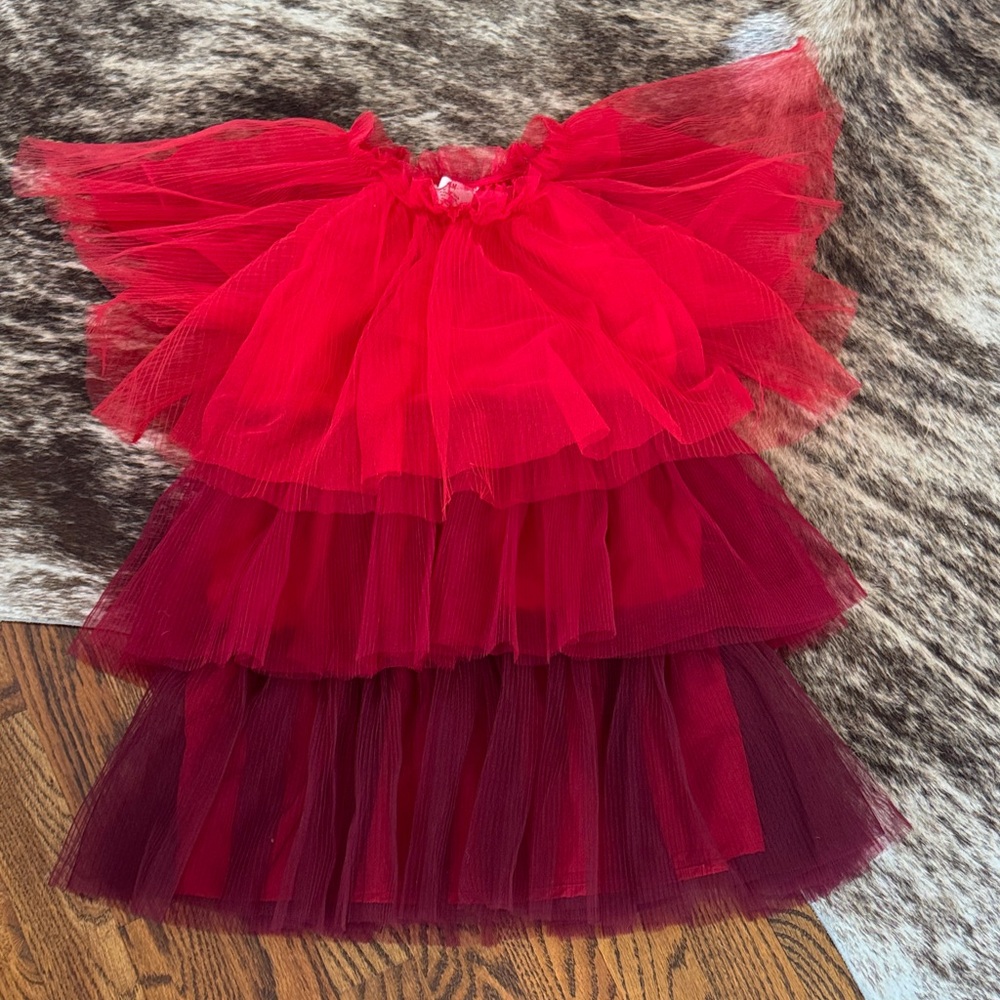 H&M Red and Burgundy Layered Kids Formal Dress